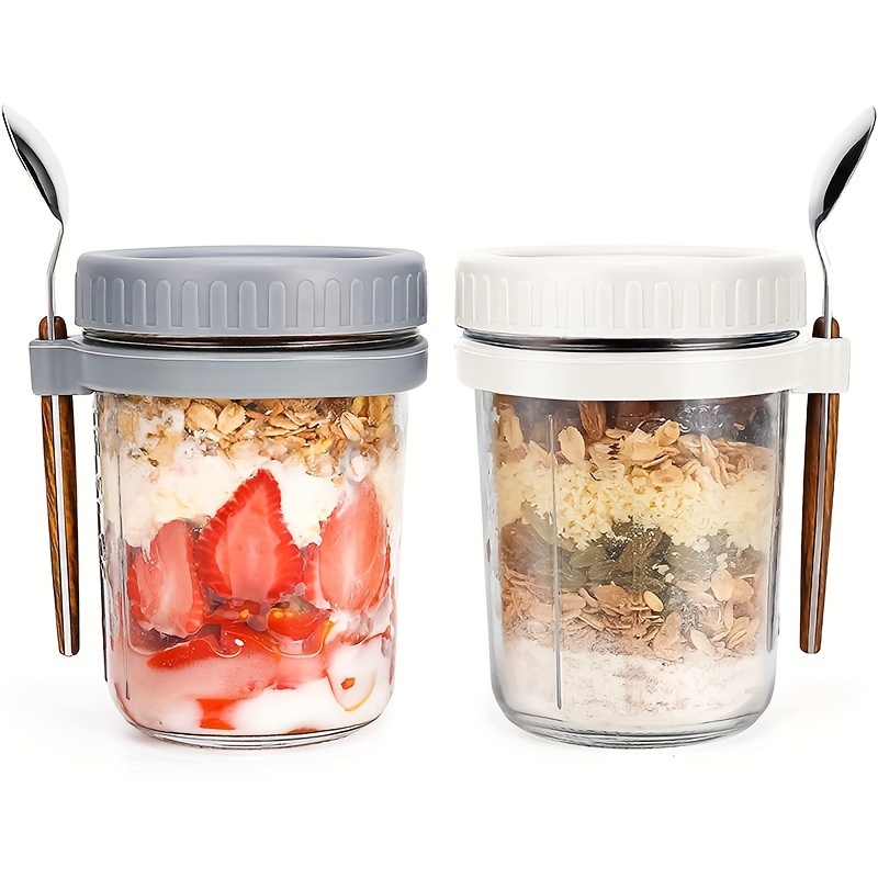 Food Storage Jar Set - 1 st/2 stks Glazen Havermout Beker,