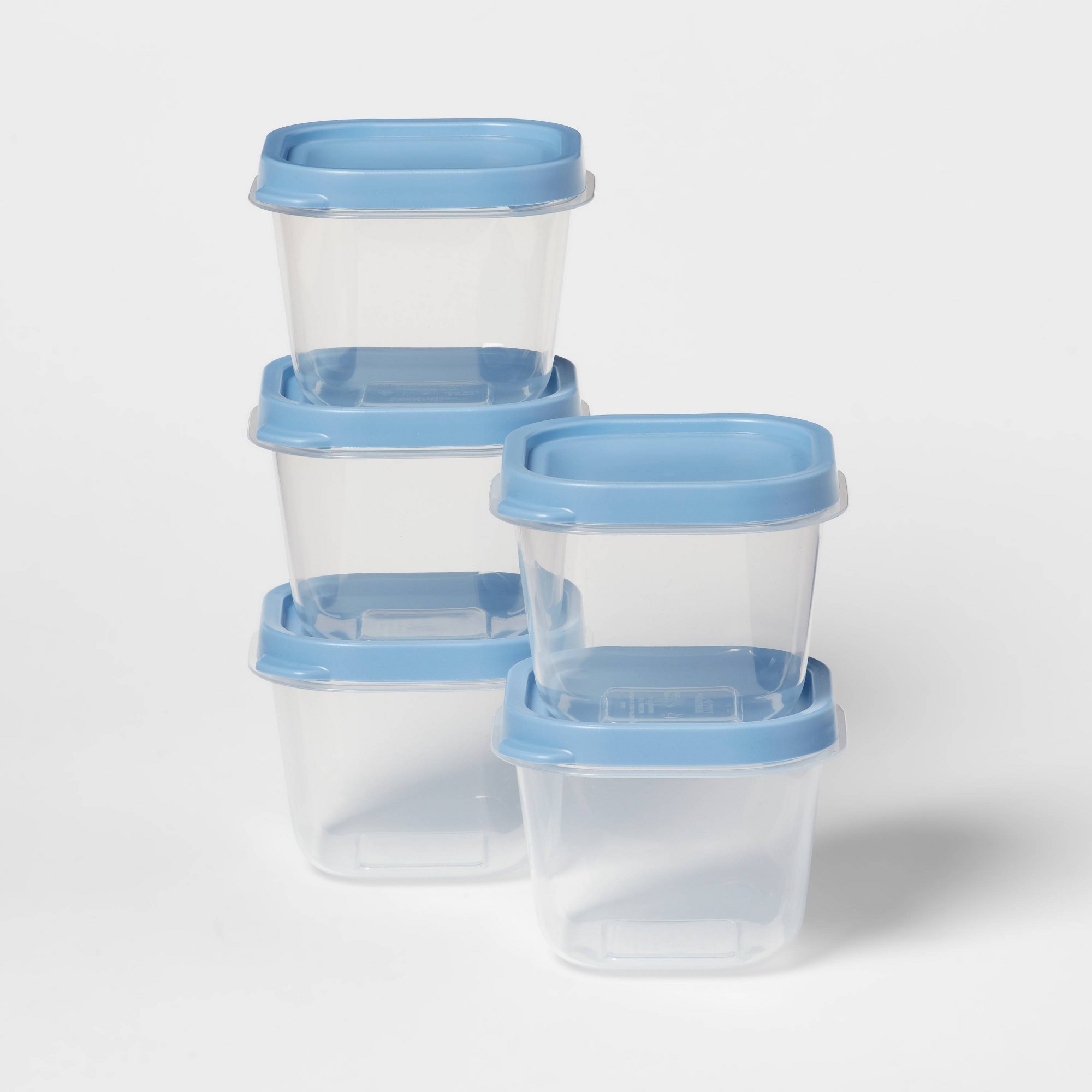 Food Storage Containers Set - 10-delige set blauwe plastic voedselbewaarcontainers met