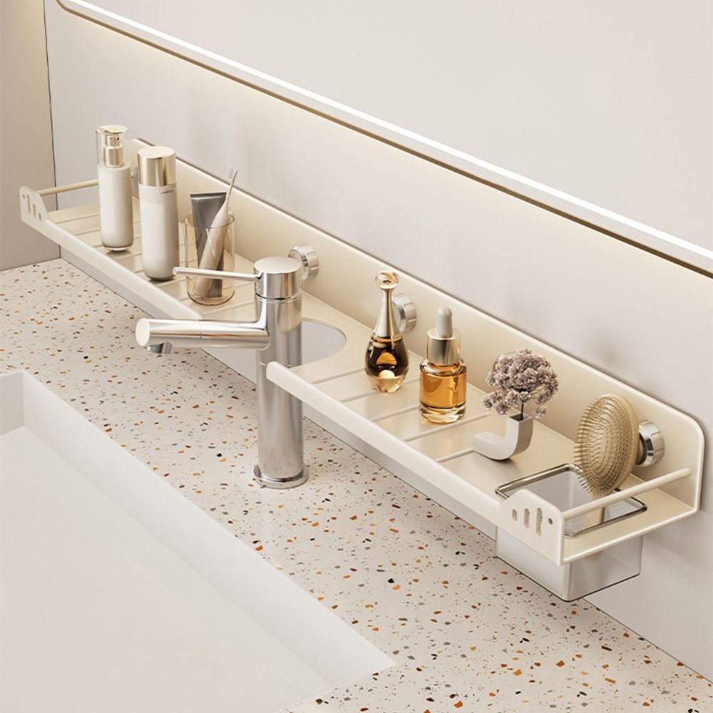 Food Storage Shelving - Zuignap badkamerplanken wandmontage boorloos U-vormig opbergrek