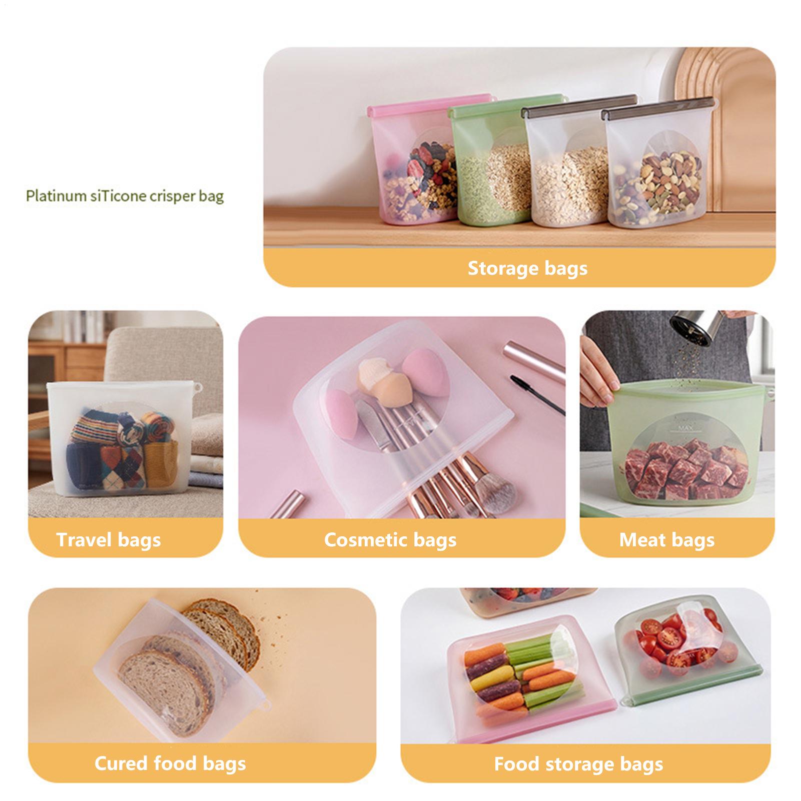 Food Storage Ziploc - Herbruikbare voedselbewaarzakken 1000 ml hittebestendig beschrijfbaar