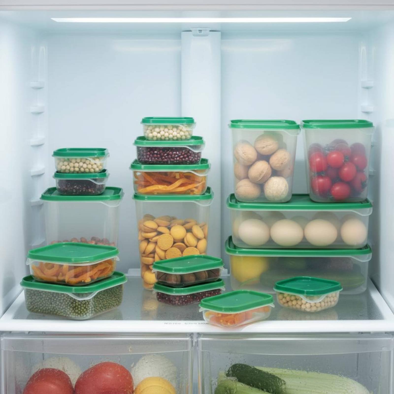 Food Storage Containers Set - 17-delige koelkast opbergbox set, lekvrije plastic