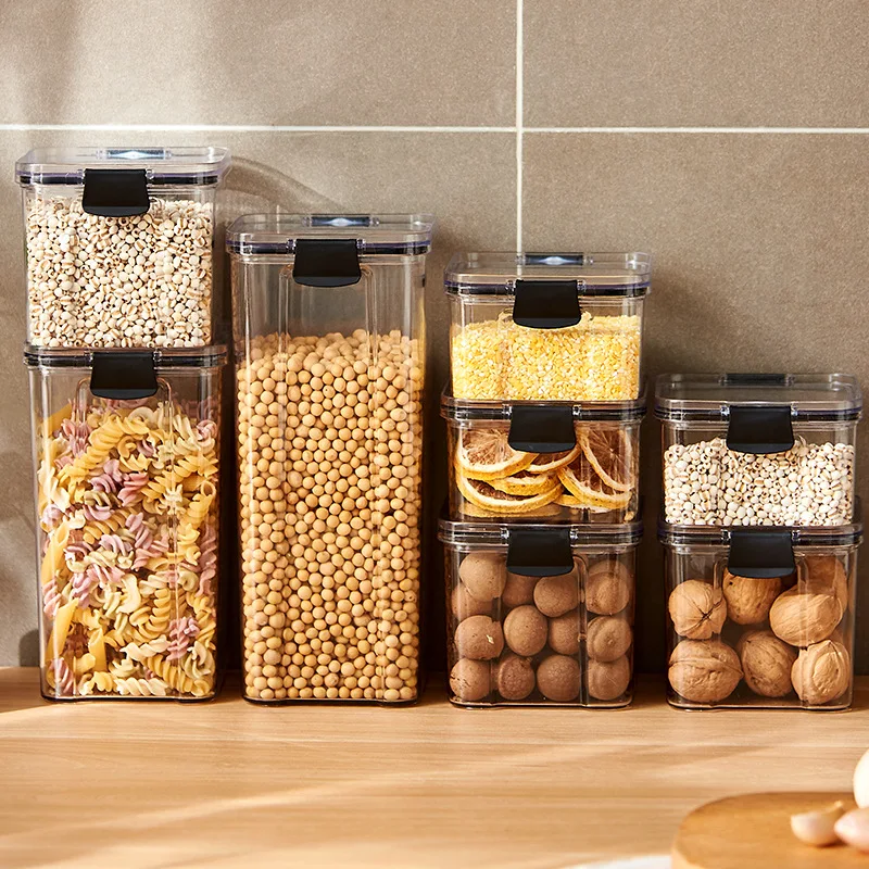 Food Storage Jar Set - Verzegelde potten, keukengranenorganizer, grote opslag, vochtbestendige