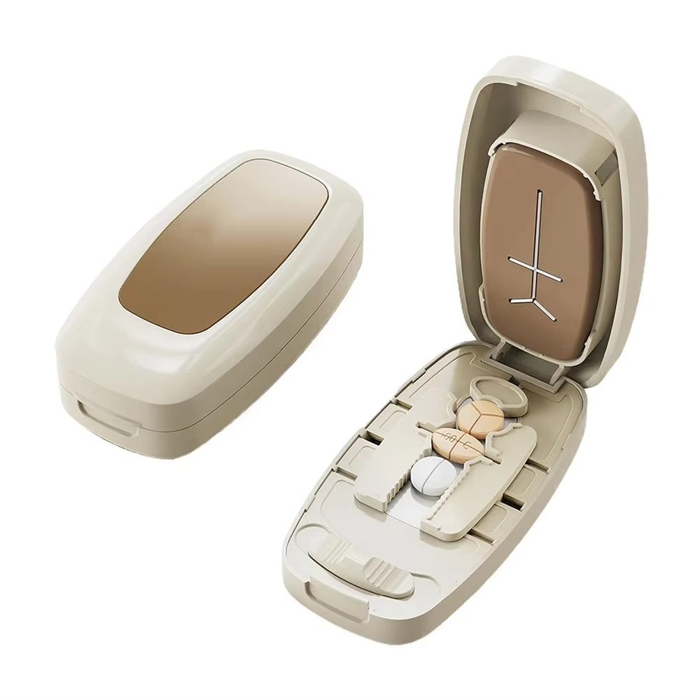 Food Storage Vault - 2/3/4-in-1 Pillensnijder Box Draagbare Multifunctionele Medicijnsnijder