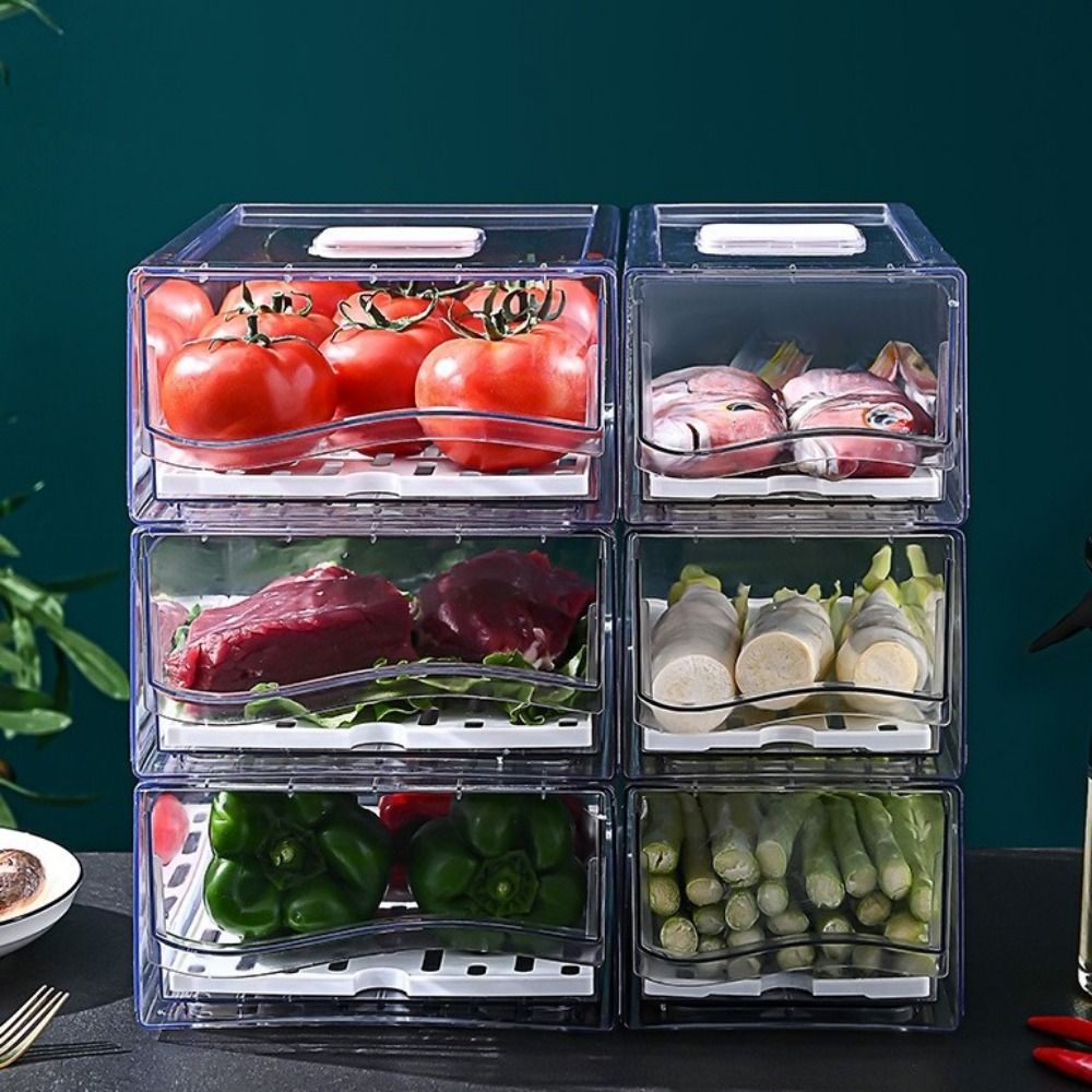 Food Storage Frozen - Plastic opbergbox met lade, transparant, grote