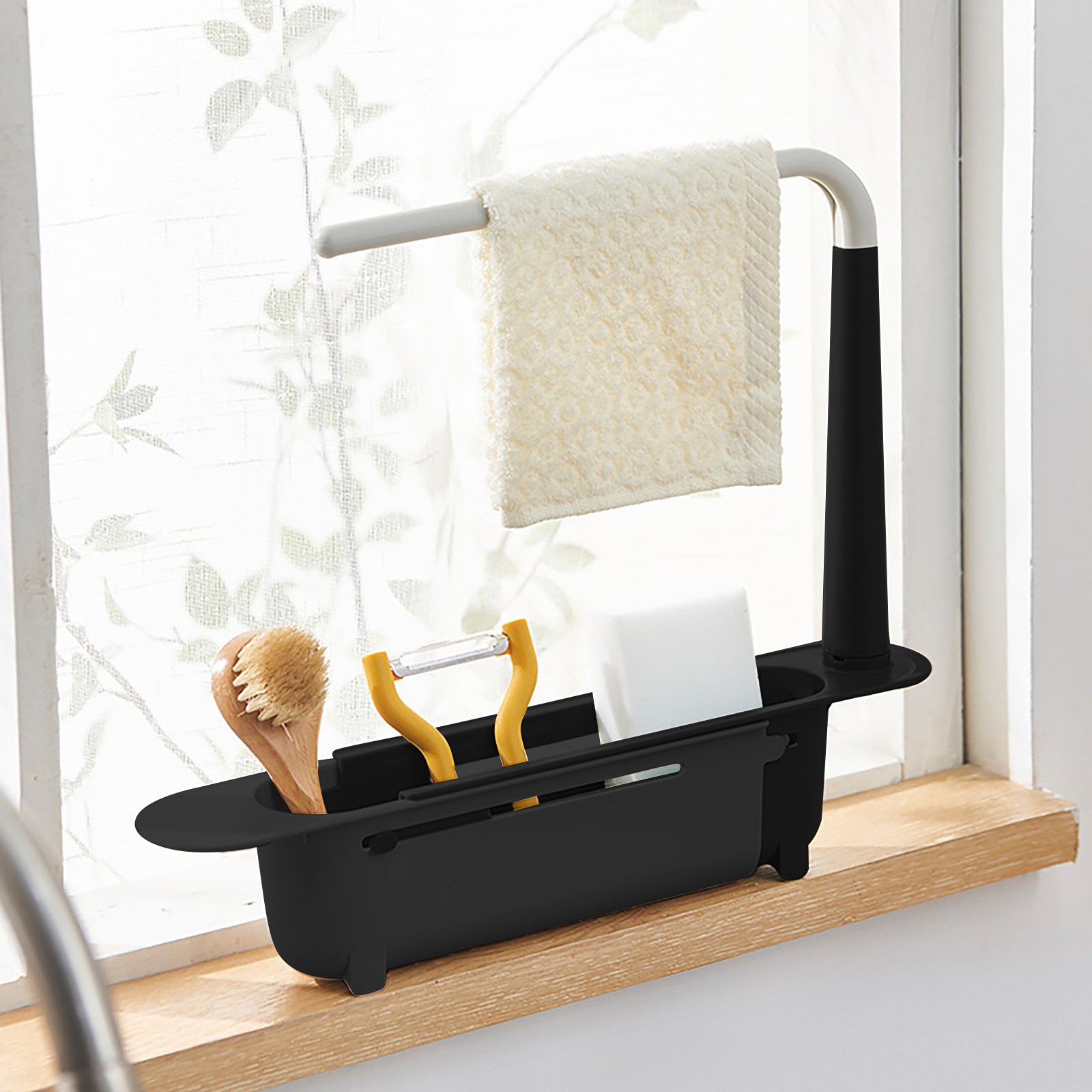 Food Storage Shelving - Elescopische Gootsteen Plank Afdruiprek Keuken Organizer