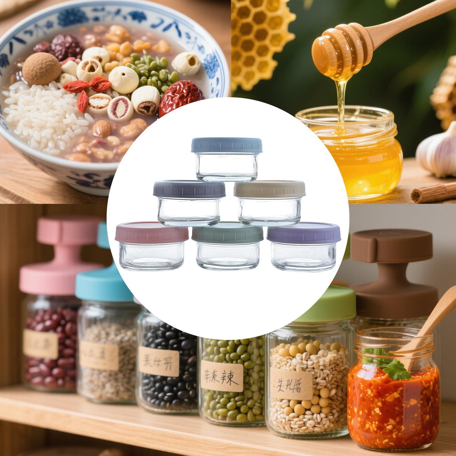 Food Storage Set Glass - Miniatuur glazen potjes met lekvrije deksels,