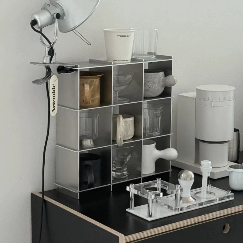 Food Storage Shelving - Minimalistische aluminiumlegering aanrechtblad mokkenrek multi-laagse bekerhouder