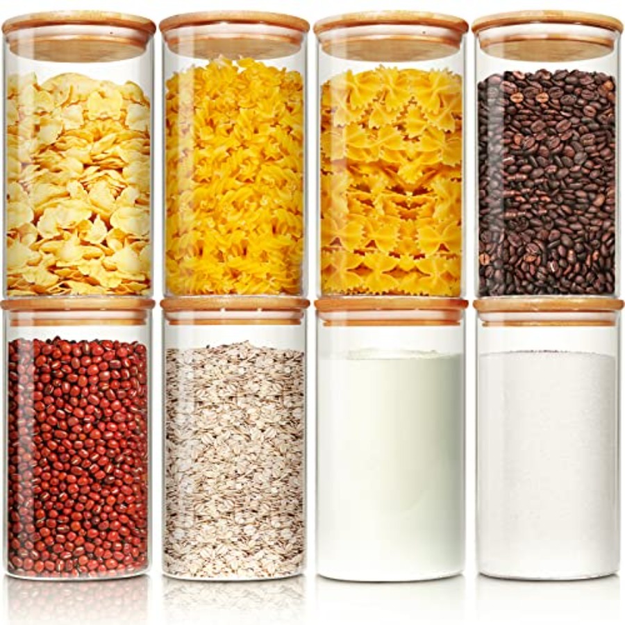 Food Storage Set Glass - Glazen potten met bamboe deksels 28