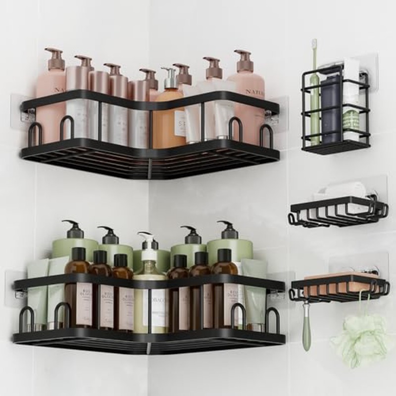 Food Storage Shelving - 1 stuk/3 stuks/5 stuks hoekdouche-opbergrek |
