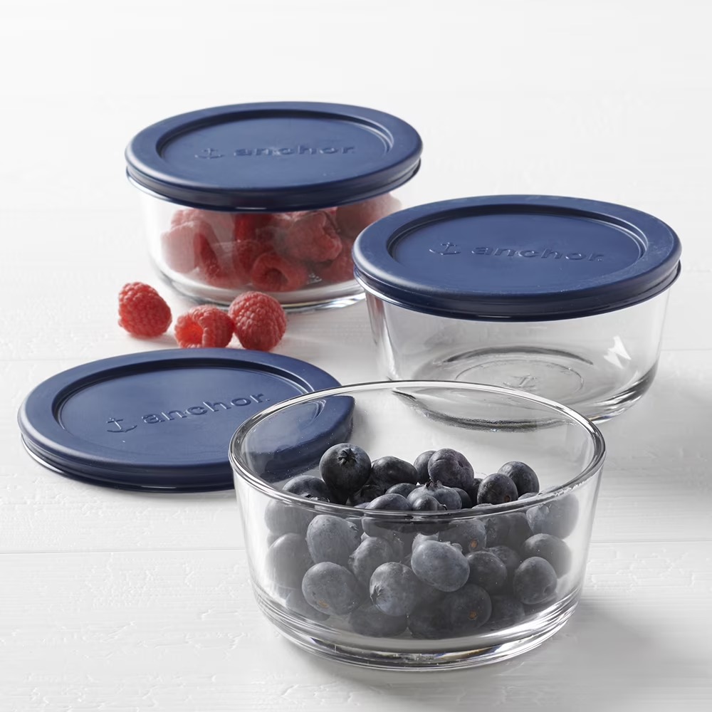 Food Storage Set Glass - Anchor Hocking glazen voedselbewaarcontainers met deksels,