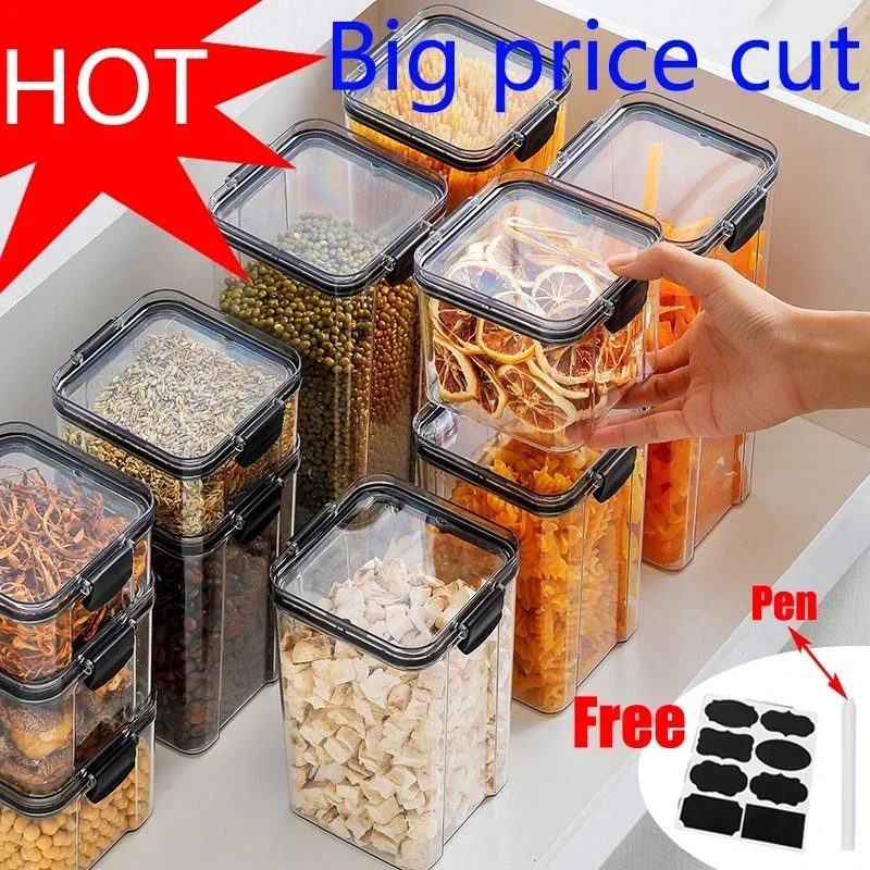 Food Storage Jar Set - 460-1800 ml Sets Stapelbare Keuken Verzegelde