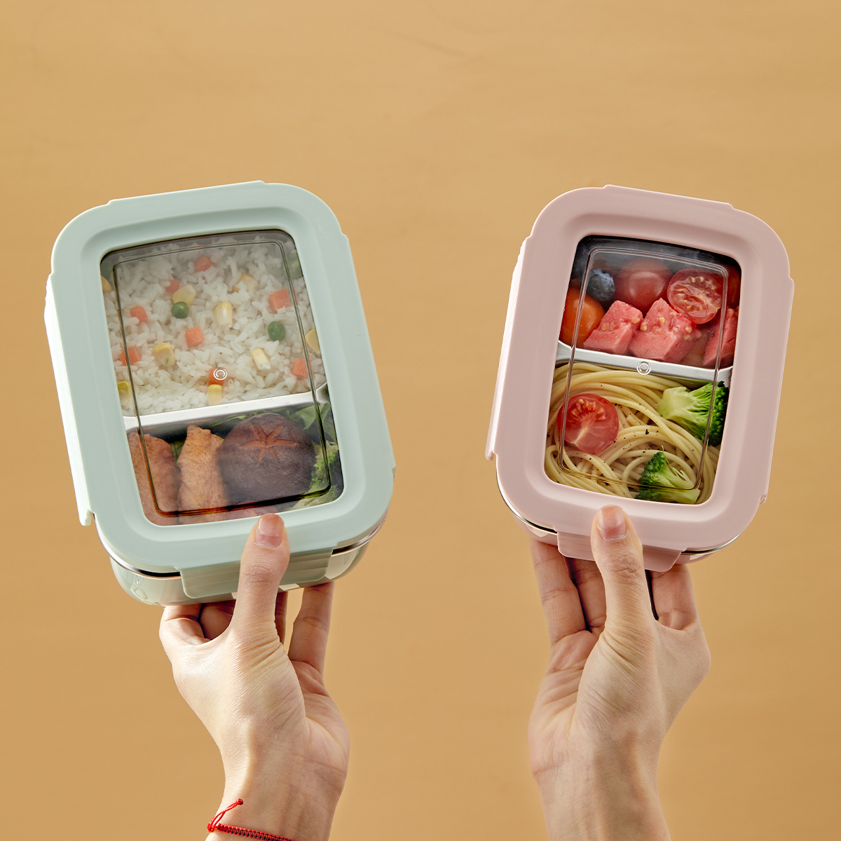 Food Storage Vault - Magnetron 304 roestvrijstalen compartiment Lunchbox Stapelbaar