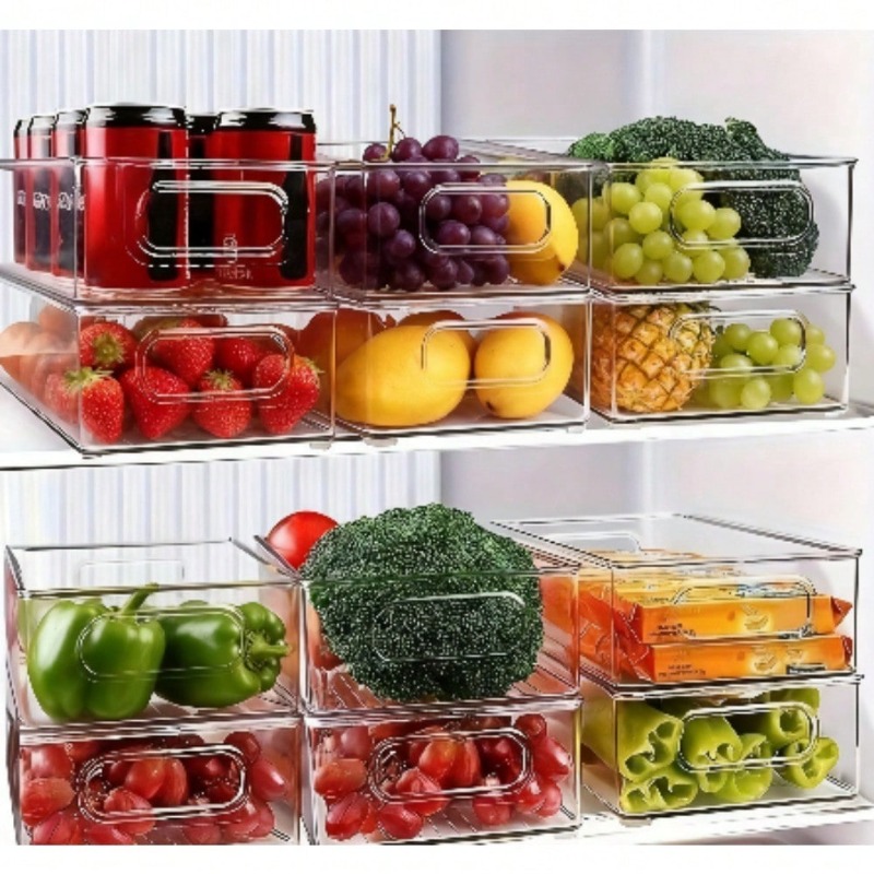 Food Storage In Room - 6-delige set plastic fruitbewaarbakjes, -potjes &