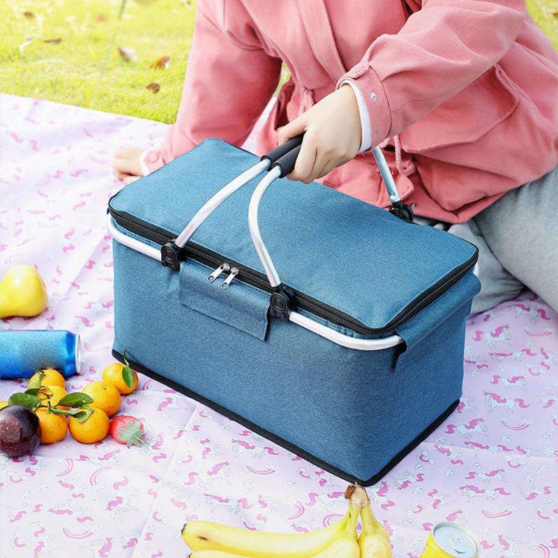 Food Storage Design - Plat opvouwbare Oxford picknickmand met aluminium