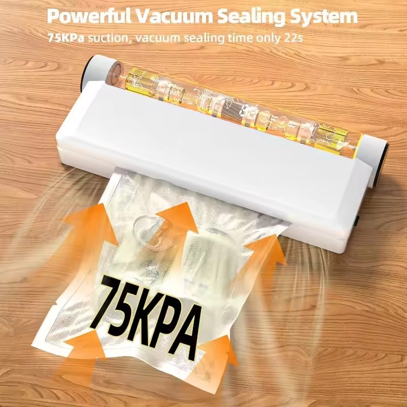 Food Storage Vacuum Seal - Vacumeermachine voor voedsel, 75KPA sterke zuigkracht,