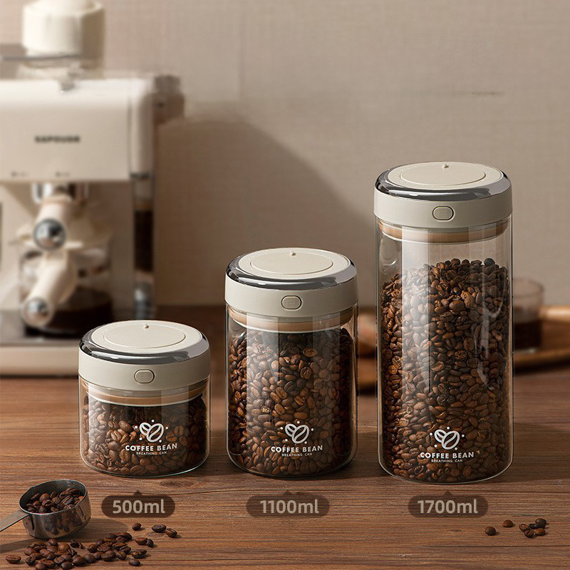 Food Storage Vacuum Seal - 500/1100/1700ml Koffiebonen Vacuüm Verzegelde Tank met
