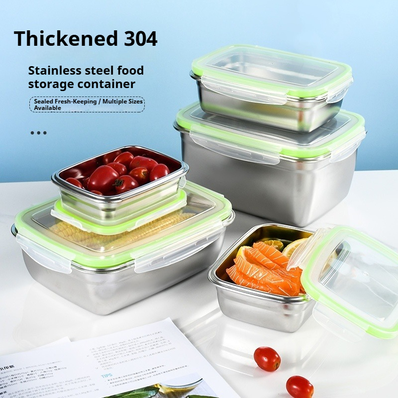 Food Storage Containers Set - Lunchbox-set van 304 roestvrij staal met