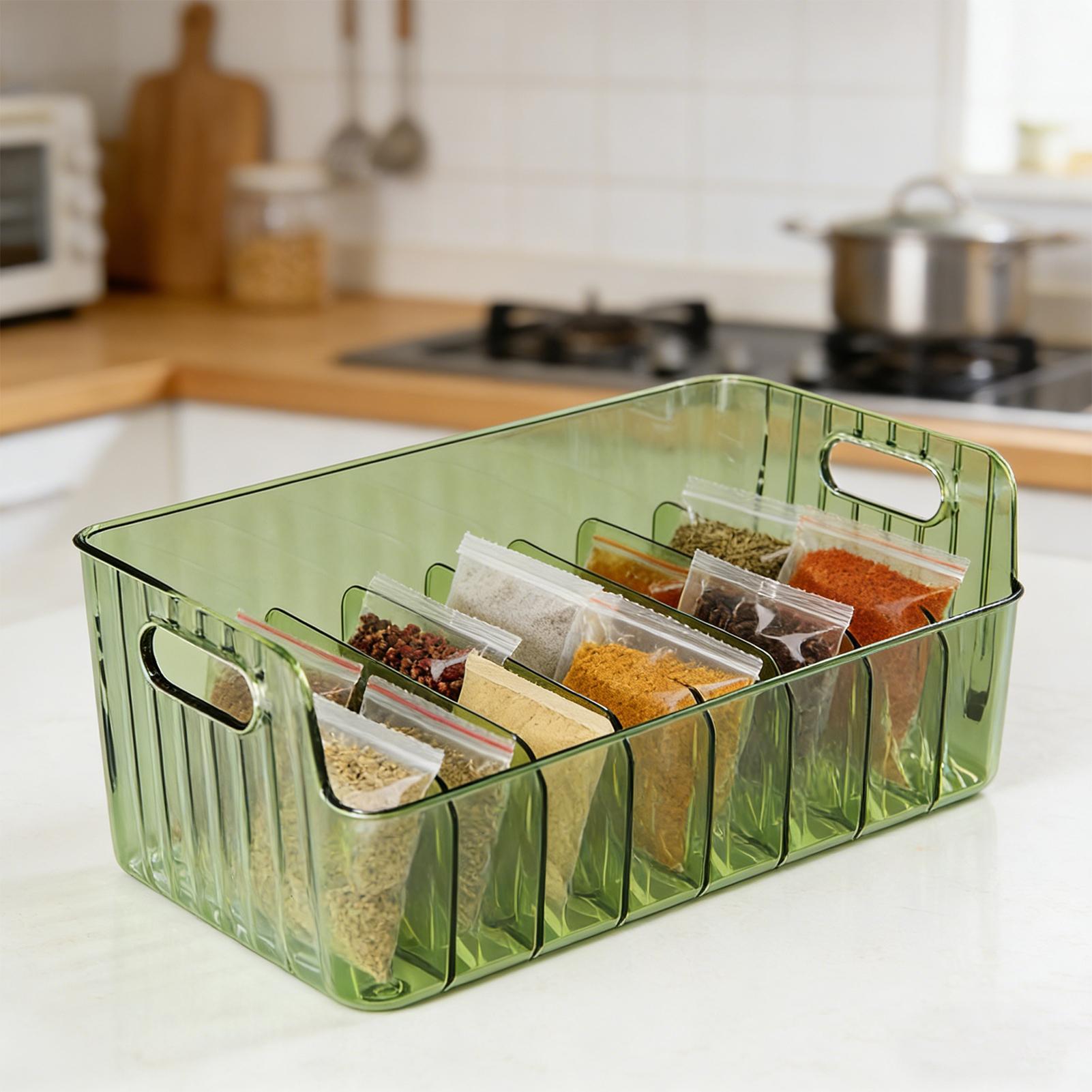 Food Storage Rack For Kitchen - Kruidenrek Transparant Verdeeld Cosmetisch Voedsel Opbergdoos