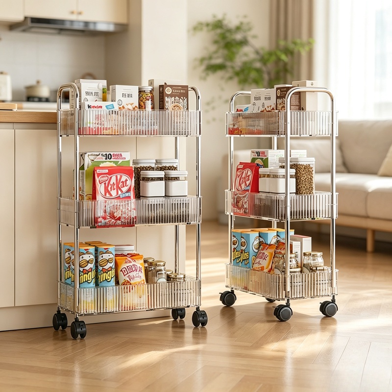 Food Storage With Wheels - Meerlaags rolwagentje met verrijdbare wielen, 3-laags