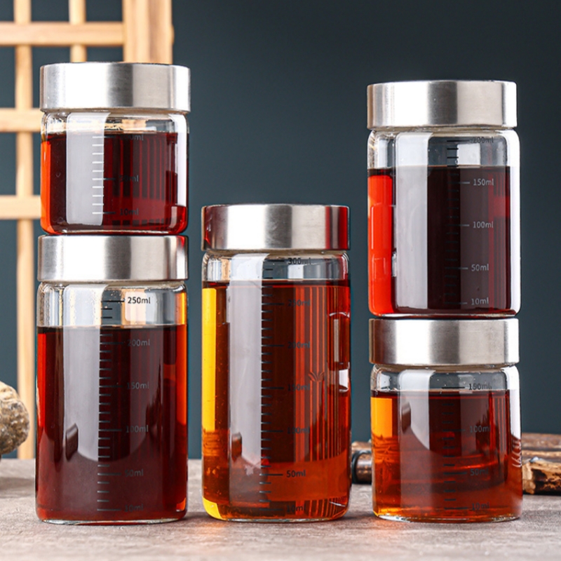 Food Storage Set Glass - 2 Stuks 100-500 Ml Glazen Opslag