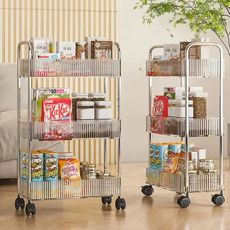 Food Storage With Wheels - Mobiele plank met wielen, meerlaags opbergrek,
