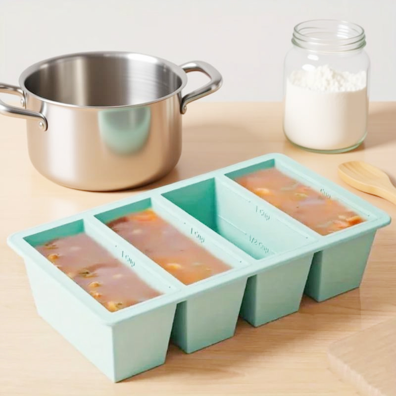 Food Storage Frozen - 1Pc Siliconen Vriezerbak Met Deksel 4