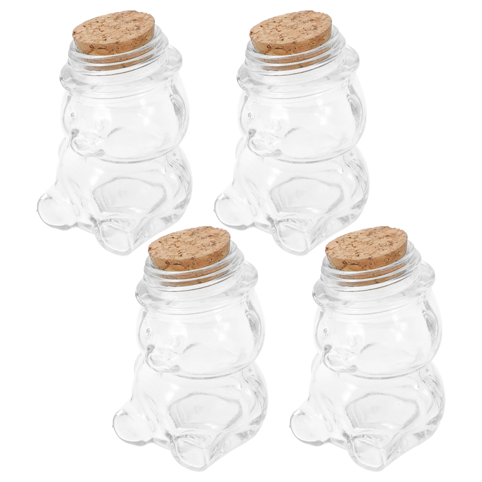 Food Storage Jar Set - 4-delige glazen snoepkruikenset, transparante luchtdichte voedselbewaarcontainer