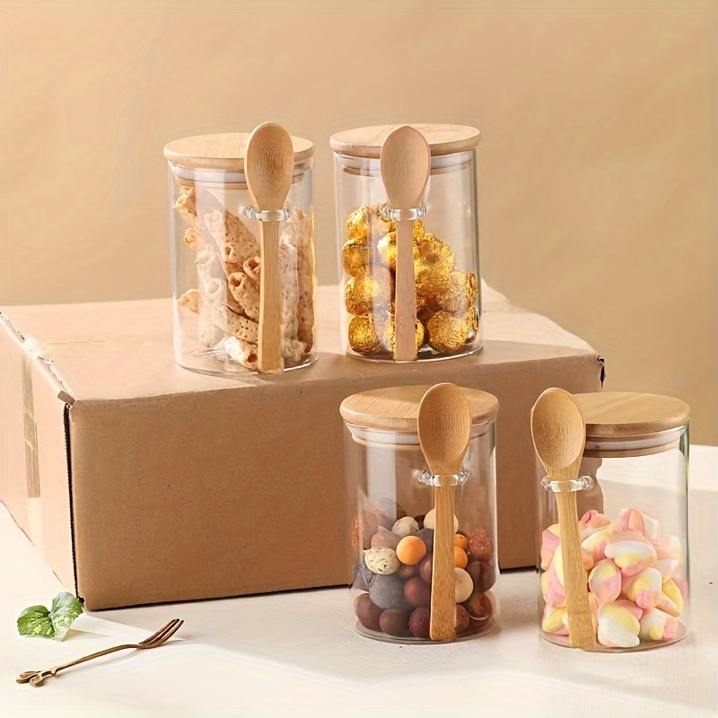 Food Storage Set Glass - 280 ml snoeppot, koekjespot, glazen voorraadpot