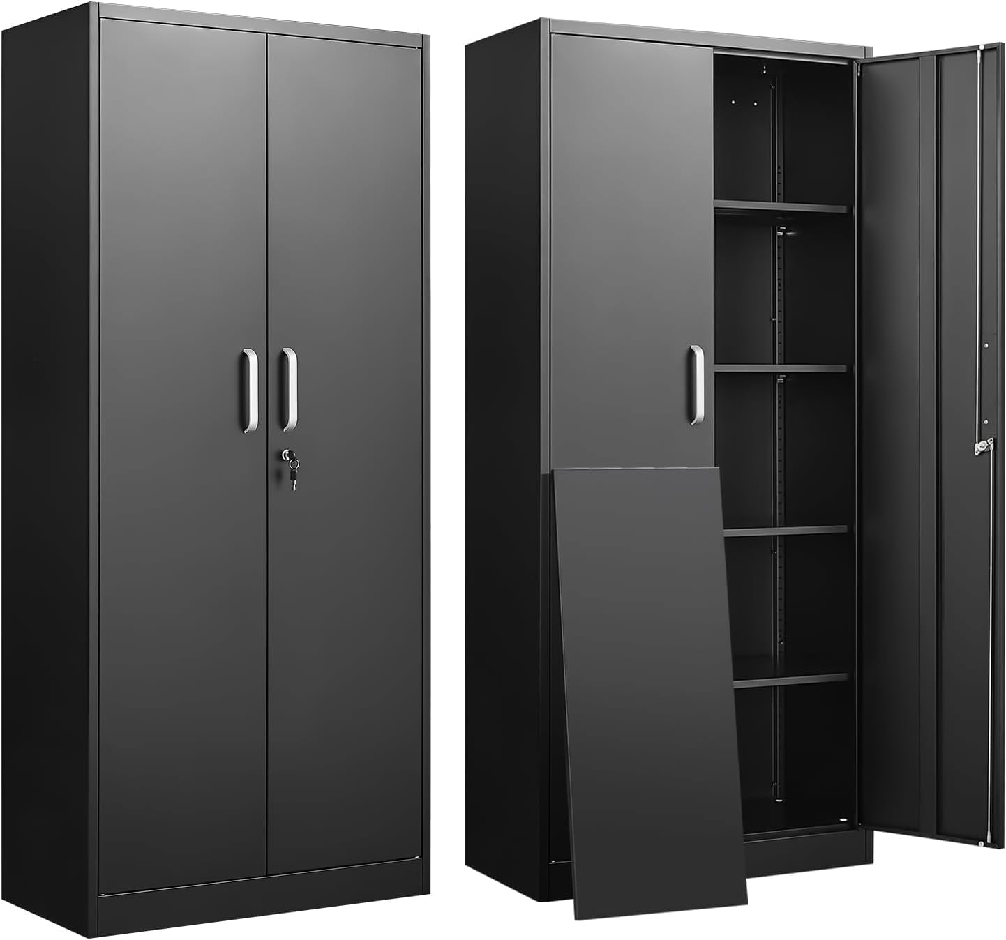 Food Storage Shelving - Metalen opbergkast met verstelbare planken Zwarte