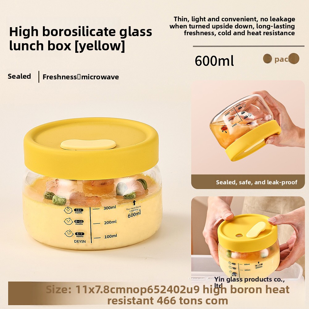 Food Storage Containers Glass - Glazen voedselopslagcontainer Luchtdicht lekvrij voedselkom Bento