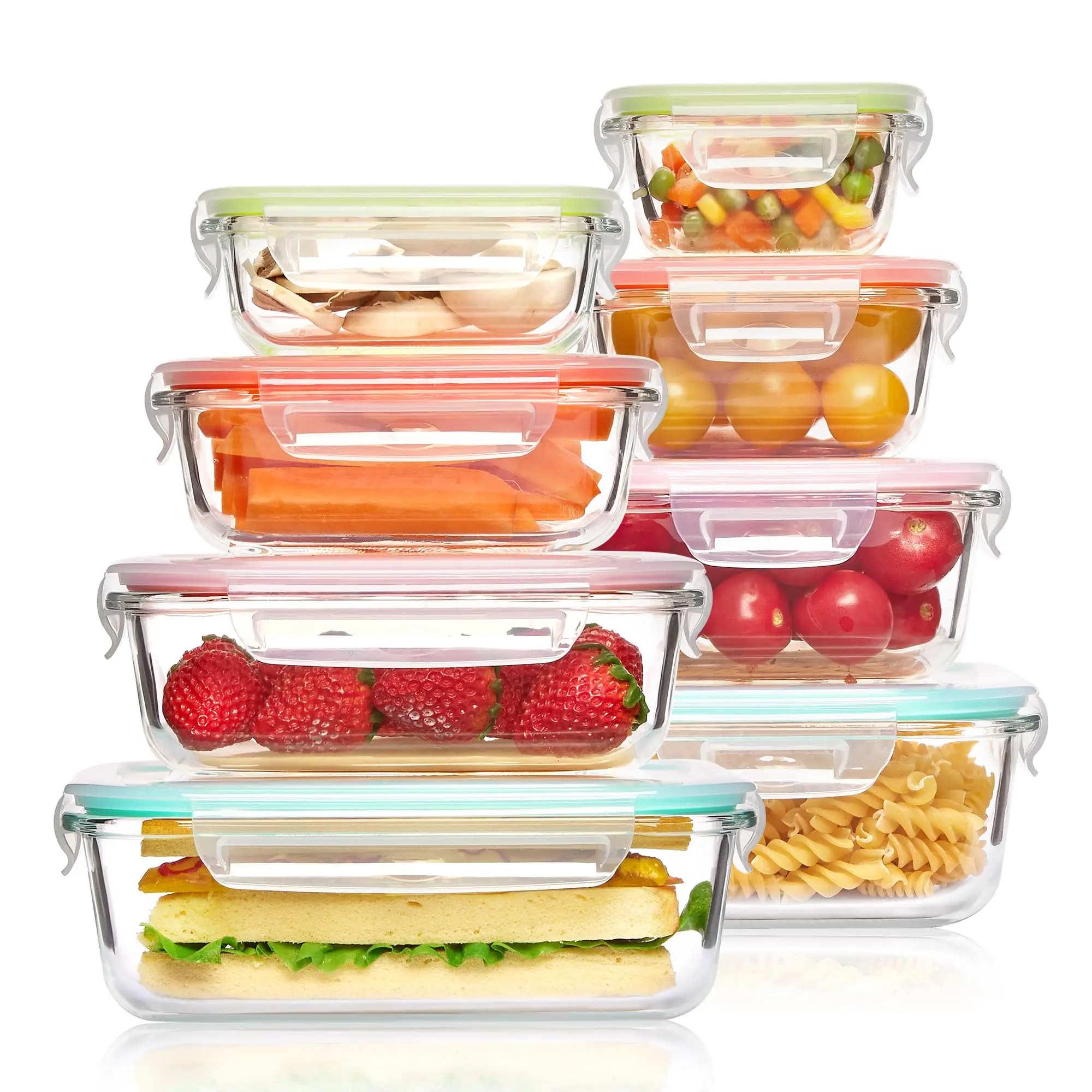 Food Storage Containers Glass - Glazen lunchbox Voedselopslagcontainers, maaltijdbereiding, luchtdichte Bento