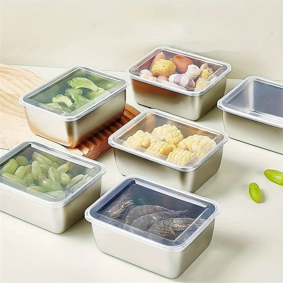 Food Storage Bins - 1/3/5 Stuks Rvs Voedsel Opbergdoos Vershouddoos