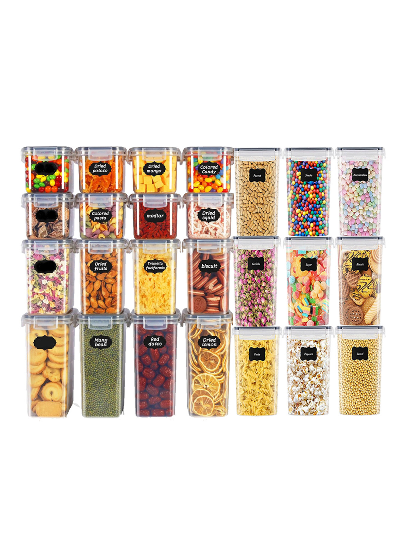 Food Storage Containers Set - 48 stuks, verzegelde voedselbewaarcontainers met deksels,