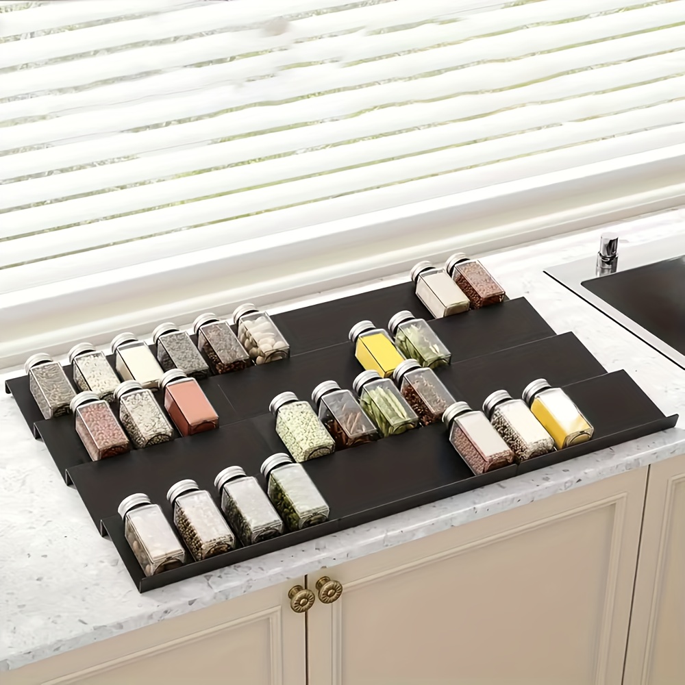 Food Storage Shelving - 6-delige uitbreidbare kruidenlade-organizer, duurzaam plastic opbergrek