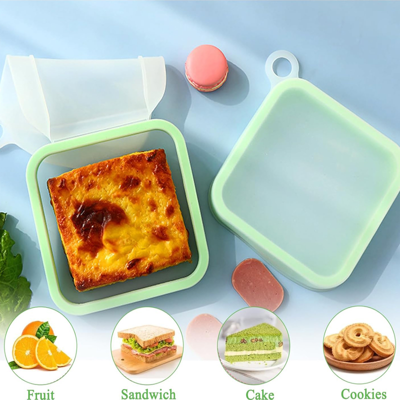 Food Storage Handling - Siliconen Sandwich Toast Bento Box Met