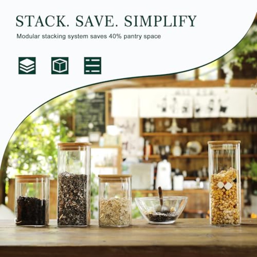 12-pack vierkante glazen voorr - Food Storage Containers Glass recensie en prijs