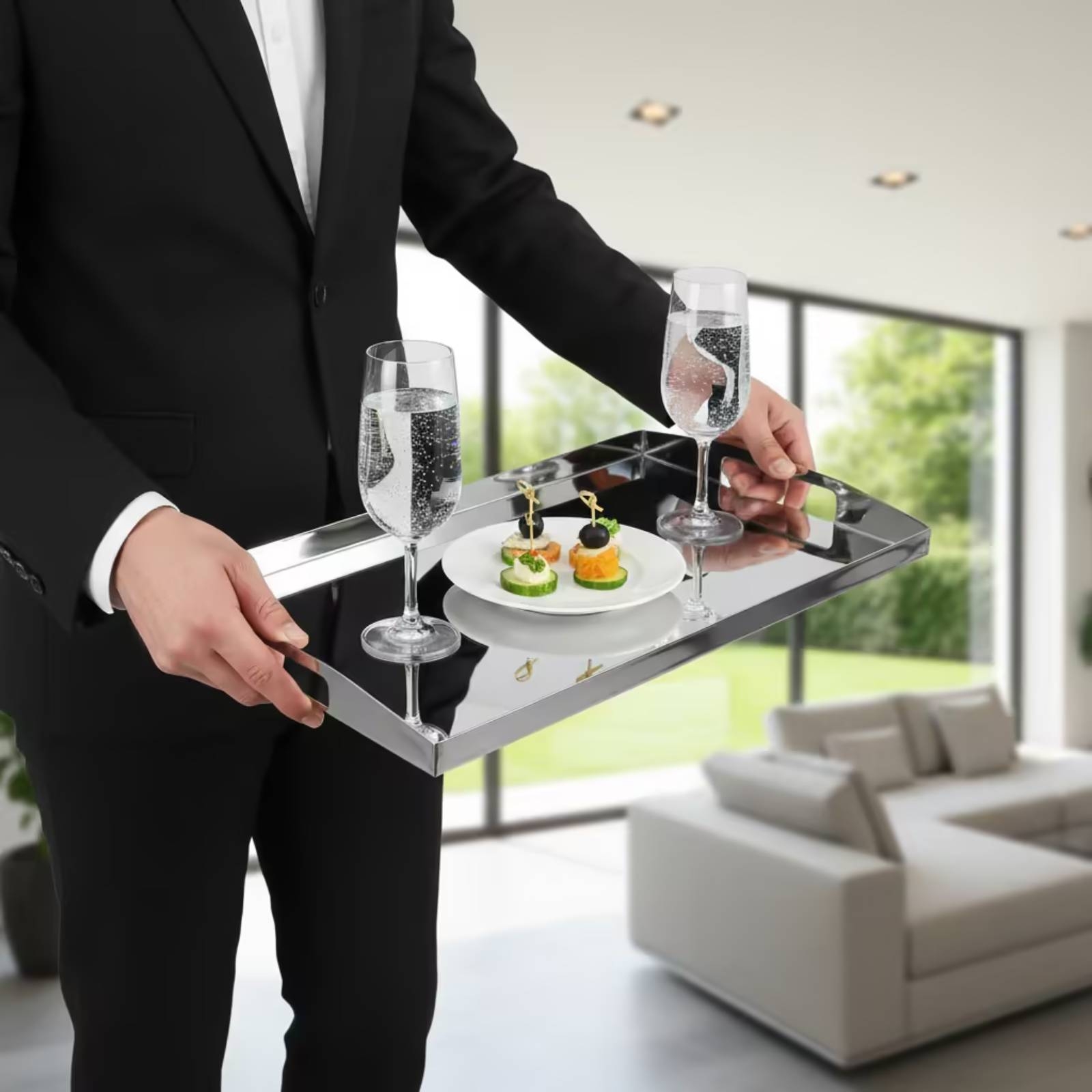 Roestvrijstalen dienblad Zilve - Food Storage Handling recensie en prijs