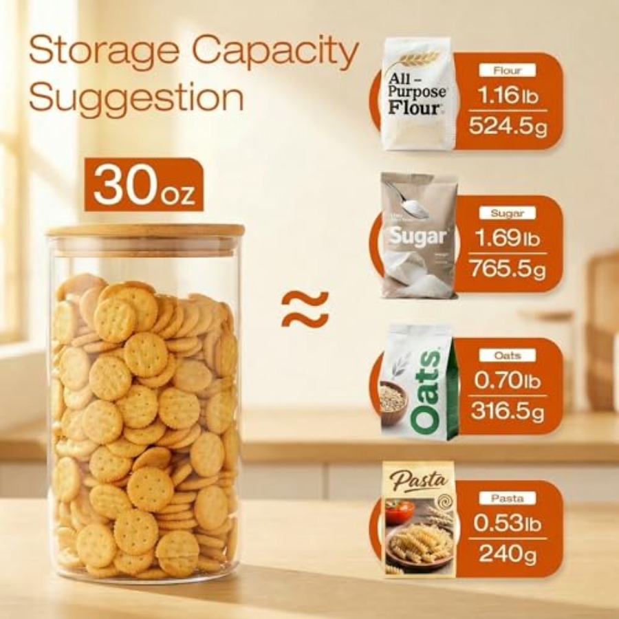 Glazen potten met bamboe dekse - Food Storage Set Glass recensie en prijs