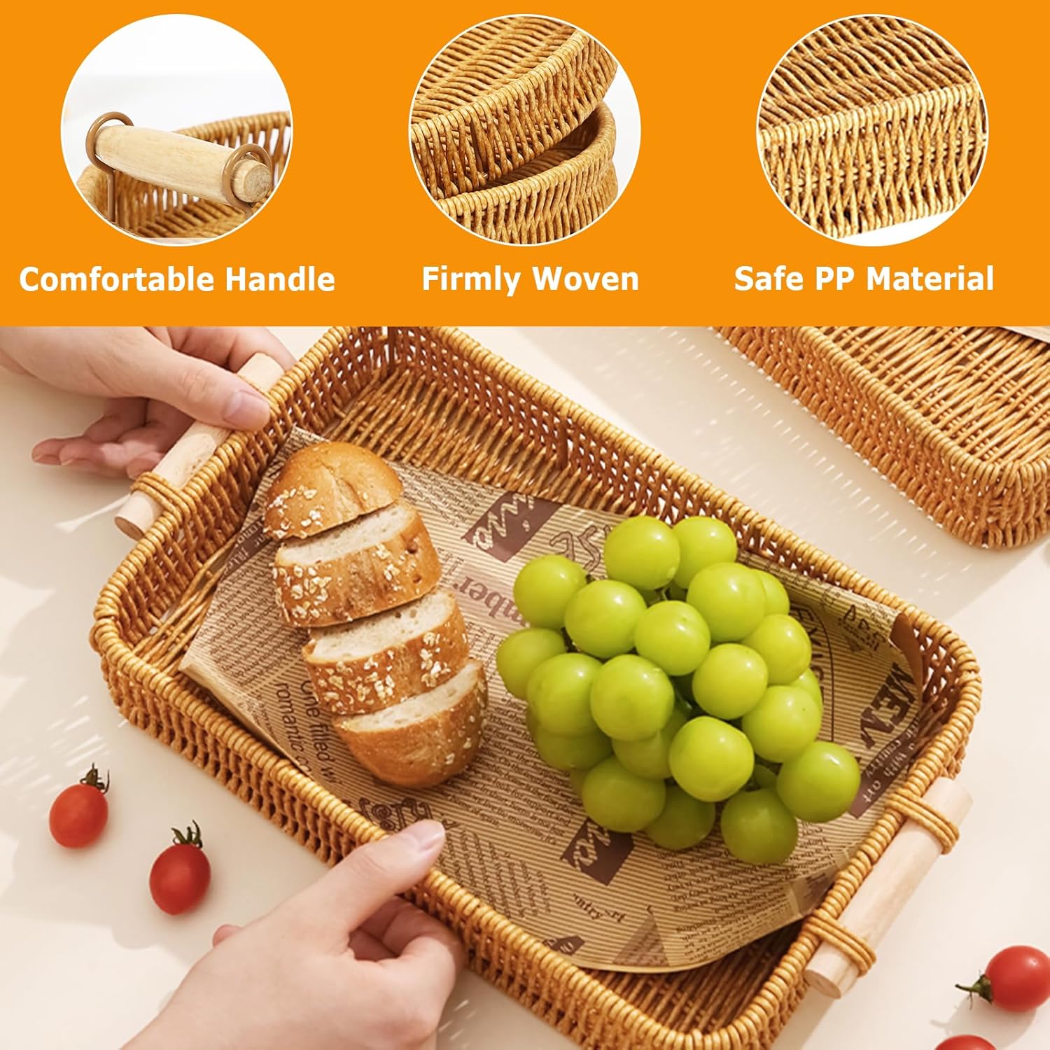 Rieten dienblad Rechthoekig ro - Food Storage Essentials recensie en prijs