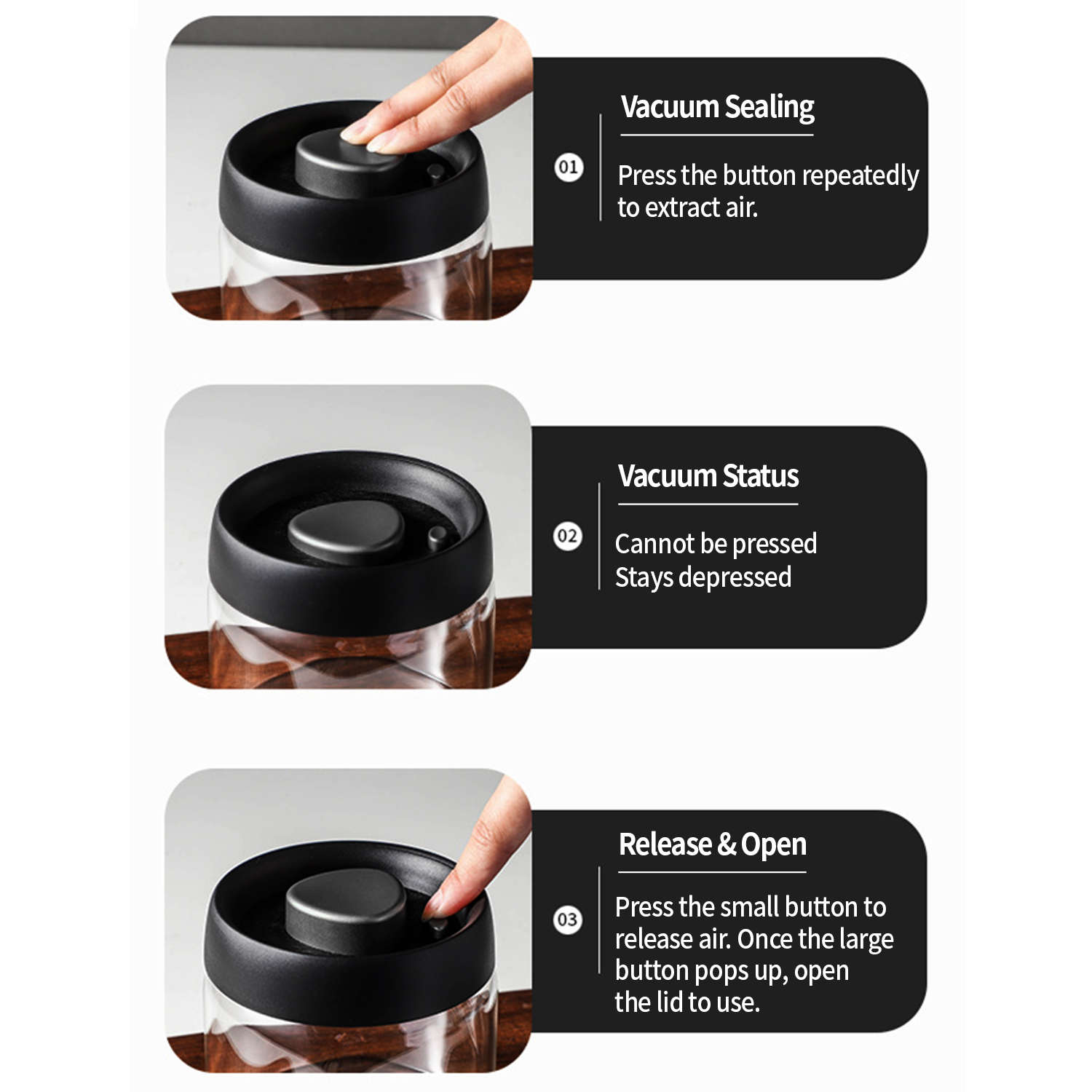 OANKR Vacuüm Koffiebus 500ml 9 - Food Storage Containers Glass recensie en prijs