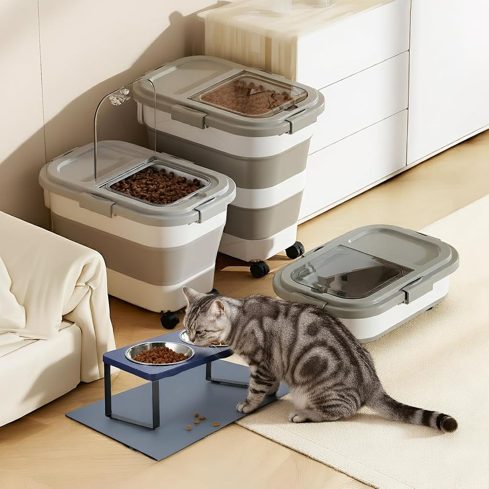15 lbs opvouwbare honden-/katt - Food Storage With Wheels recensie en prijs