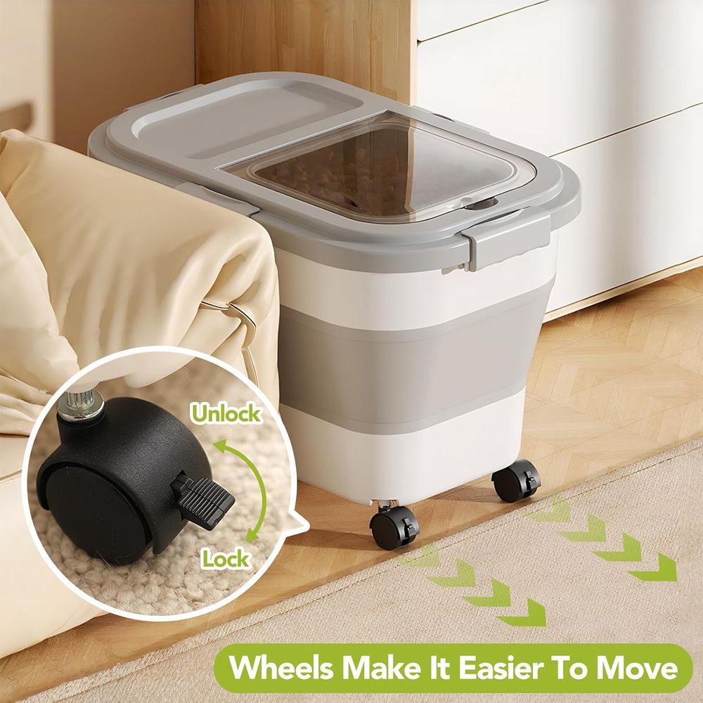 15 lbs opvouwbare honden-/katt - Food Storage With Wheels recensie en prijs