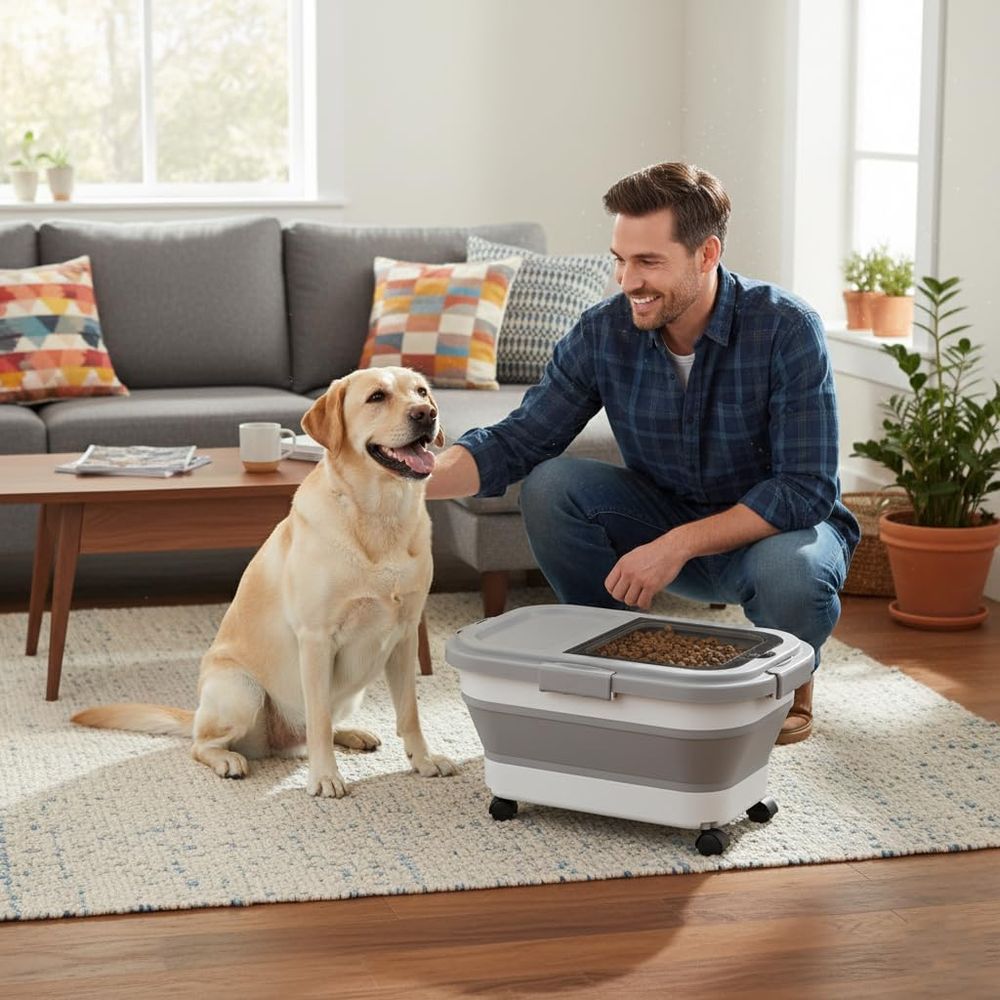 15 lbs opvouwbare honden-/katt - Food Storage With Wheels recensie en prijs