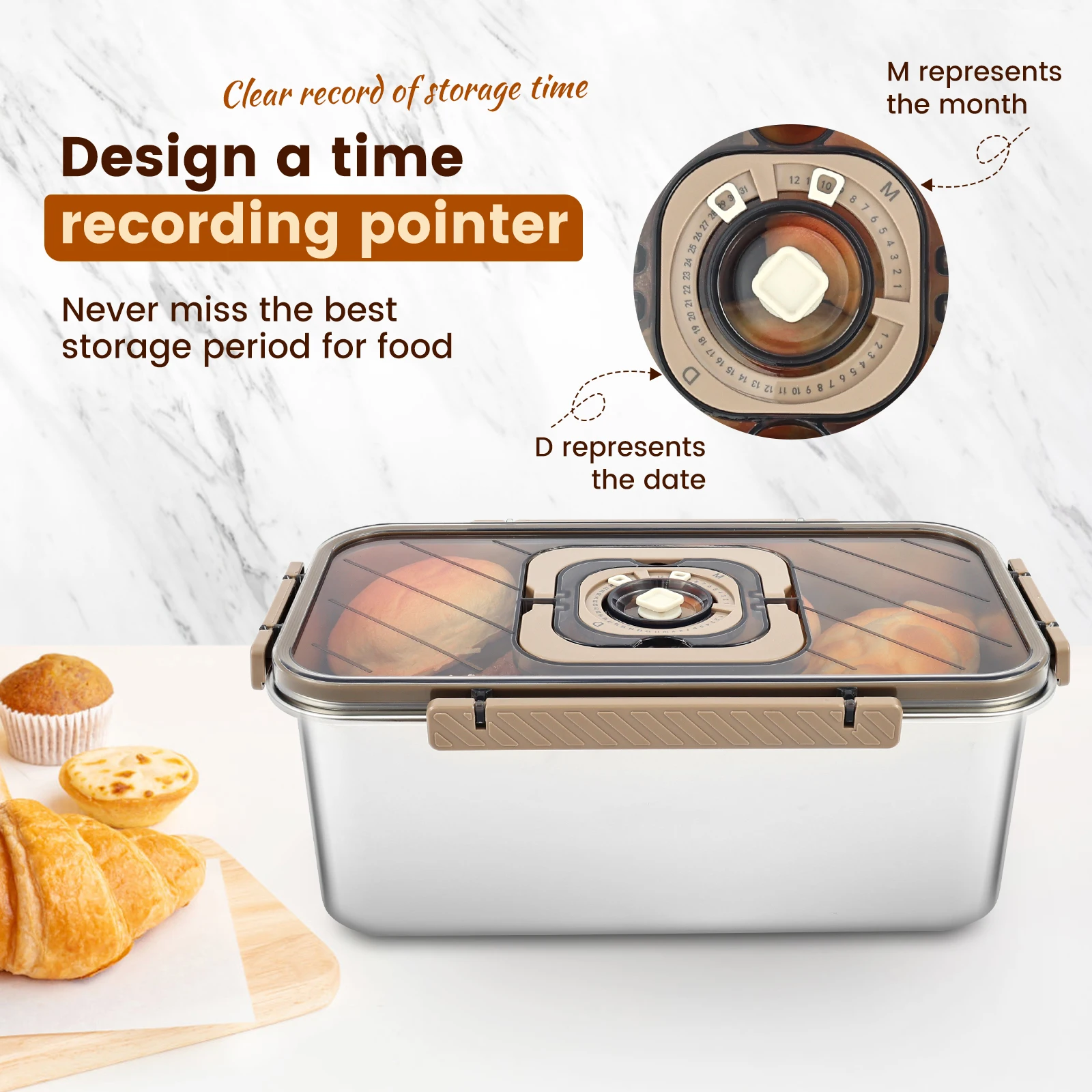 5,8L RVS broodtrommel met hand - Food Storage Handling recensie en prijs