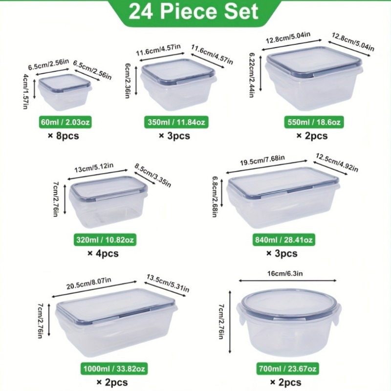 48-delige BPA-vrije voedselbew - Food Storage Containers Set recensie en prijs