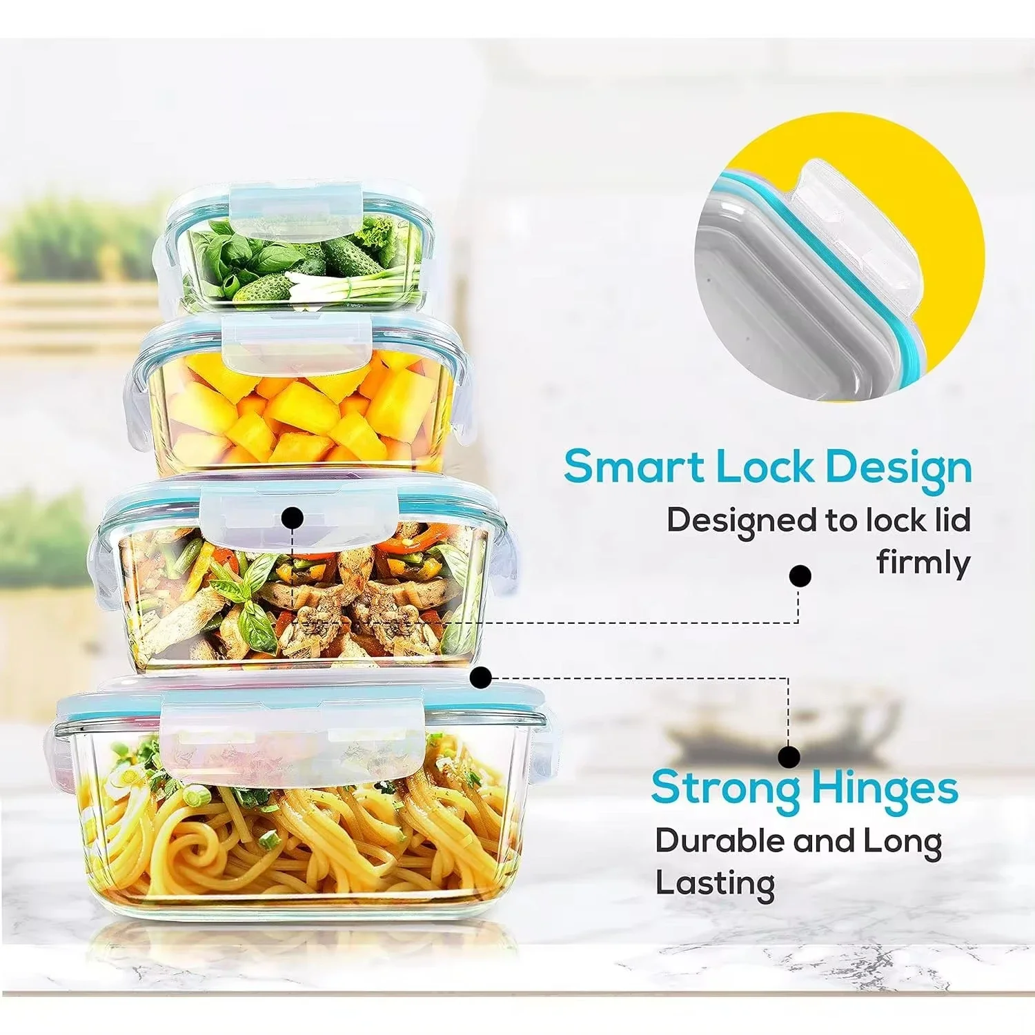 Glazen lunchbox Voedselopslagc - Food Storage Containers Glass recensie en prijs