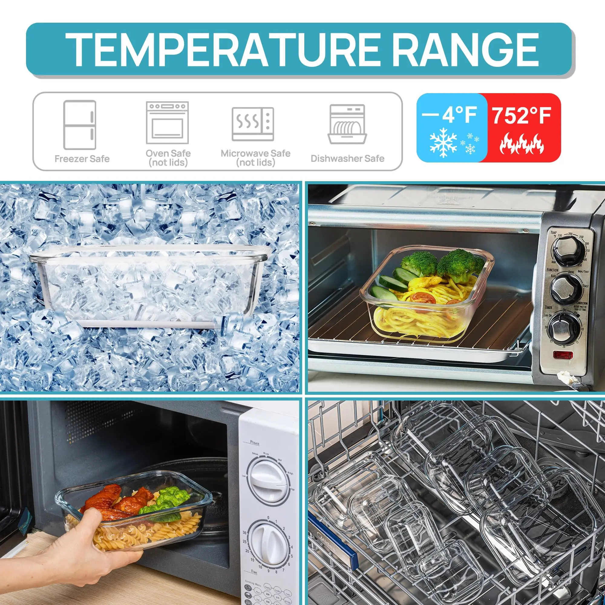Glazen lunchbox Voedselopslagc - Food Storage Containers Glass recensie en prijs